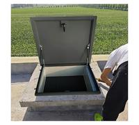 Trappe de Toit de sécurité, Porte de Toit galvanisée à Chaud pour Grenier ou sous-Sol, avec vérin à gaz, poignée et Joint en Caoutchouc, Trappe d'accès au Toit étanche à la Pluie (60 x 70 cm