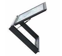 Trappe de toit en acier, Cadre en aluminium vitré par double manuel de lucarne trappe d'accès toit for des tailles multiples sous-sol grenier(29"x29"/73.7x73.7cm)