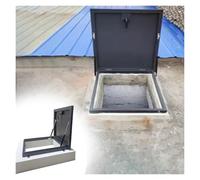 Trappe de toit en acier galvanisé de 76,2 x 101,6 cm avec ressorts à gaz et serrure - Entrée de toit d'urgence résistante aux intempéries - Design durable et sûr pour un usage domestique et commercial