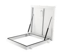 Trappe de toit en acier galvanisé de qualité supérieure avec revêtement en poudre - Cadre en alliage d'aluminium blanc - Avec loquet de porte sécurisé - 75 cm
