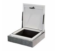 Trappe de toit en acier revêtu avec vérin à gaz et poignée, ouverture à 90° pour un accès facile, idéale pour le toit du grenier et du sous-sol, gris foncé, solution d'accès 75 x 50 cm