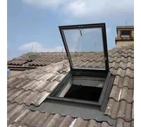 Trappe de toit en acier, Trappe d'accès au toit en aluminium et verre trempé avec poignée verrouillable, plusieurs tailles(70x65cm)