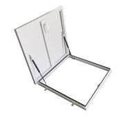 Trappe de toit en acier zingué haute performance avec gaz - Porte d'accès sûre pour grenier sous-sol et Sto - Blanc 33 x 33 pouces (83,8 x 83,8 cm)