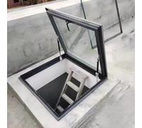 Trappe de Toit, fenêtre de Toit ouvrante pour granges, Trappe d'accès au sous-Sol avec Support pneumatique-hydraulique, Couvercle de Remplacement pour lanterneau (65 x 85 cm / 25,5 x 33,4 po
