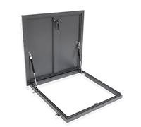 Trappe de toit galvanisée robuste avec vérin à gaz - Porte d'accès sécurisée pour entrepôt, grenier, cave - 61 x 96,5 cm - Gris - Durable, résistante aux intempéries, installation facile