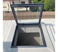 Trappe de toit manuelle en alliage d'aluminium - Verre trempé multi-angles - Dimensions : 95 x 75 cm - Lucarne élégante pour une meilleure ventilation et une lumière naturelle