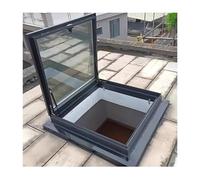 Trappe de toit personnalisable avec fenêtre de toit en verre trempé - Trappe d'accès au toit hautement scellée pour véranda et sous-sol (55 x 60 cm) - Design résistant aux intempéries