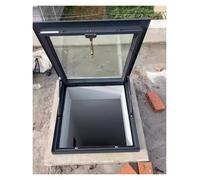 Trappe de toit plat - Verre trempé isolé avec poignée de verrouillage - Fenêtre de sortie de secours (dimensions intérieures : 90 x 50 cm)