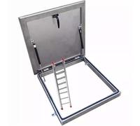 Trappe de toit plate en acier inoxydable résistant aux intempéries - Verrouillable - Porte d'accès sécurisée pour l'entretien du toit - Idéal pour un usage résidentiel et commercial (85 x 95 cm)