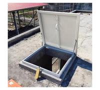 Trappe de Toit Portable, Couvercle de Porte d'accès Blanc pour terrasse et Grenier, Couvercle de Remplacement de Trappe d'évacuation en Acier galvanisé, Tailles personnalisées 14-48 Pouces (