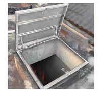 Trappe de toit portable en acier inoxydable - Panneau d'accès sécurisé - 30,5 x 30,5 cm - 30,5 x 40,6 cm - 50,8 x 50,8 cm - 66 x 66 cm - Avec bande d'étanchéité - Vérins à gaz et poignée pour la