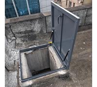 Trappe de Toit, Porte d'accès au Toit Personnalisable pour bâtiments commerciaux - Trappe de Grenier en Aluminium thermolaqué avec vérins à gaz, verrou de sécurité et Joint d'étanchéité pour