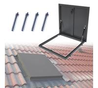 Trappe de toit résistante aux intempéries, porte de sécurité pour accès au toit, couvercle de fenêtre de toit - Noir, 85,1 cm carré