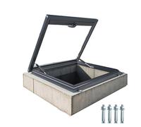 Trappe De Toit, Trappe D'accès Au Toit en Aluminium, Fenêtre de Puits de Lumière Transparente avec Vérin Hydraulique, Trappe de Visite pour Cave, Abri de Jardin ou Maison(50x50cm/19.7x19.7in)