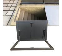 Trappe de toit verrouillable pour escaliers de sous-sol - Résistante aux intempéries - Couverture de sortie de sous-sol - Porte d'accès d'urgence - Fenêtre de toit décorative (102 x 86 cm)