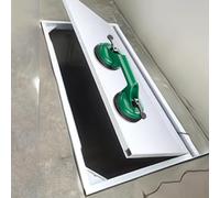 Trappe de Toiture Grande Porte De Sous-sol Dissimulée, Trappe Sol Encastrée Avec Ouverture Par Ventouse À Double Prise, Portes D'entrée Robustes En Acier(110X75cm/43x30in)