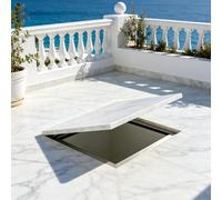 Trappe de Toiture Porte D'entrée De Sous-sol Avec Trappe De Sol Sans Couture, Grande Porte De Cave Discrète Encastrée, Panneau D'accès Invisible Pour Vide Sanitaire(22inx28in)