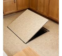 Trappe de Toiture Portes De Cave À Vin Cachées Internes, Trappe D'accès Au Sol Encastrée Pour Sous-sol/vide Sanitaire Avec Ouvre-ventouses, Porte D'entrée Camouflée(30inx46in)