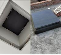 Trappe de Toiture Sol Couvercle de sortie de sous-sol en acier galvanisé avec poignée de verrouillage | Joint d'étanchéité, plaque de toit rectangulaire robuste et imperméable(In-70x65cm/28x26")