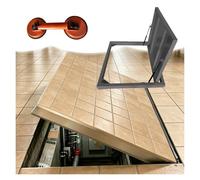 Trappe de Toiture Trappe D'accès Caché Vide sanitaire Porte d'accès Plancher intérieur, Robuste Sous-sol Portes d'entrée Pour carrelage, Encastré Couverture de cave(Black,LXW 46x32in)