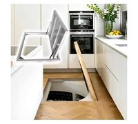 Trappe de Toiture Trappe D'accès Manuel Caché Porte de sous-sol encastrée dans le plancher, Portes d'accès au vide sanitaire Isolées, Invisibles Anti-tempête Abri(LXW 122x81cm/48x32in)