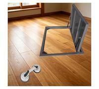 Trappe de Toiture Trappe D'accès Porte d'accès au sous-sol pour grand vide sanitaire, portes cachées de cave/salle de stockage, trappe invisible au sol encastrée pour terrasse(Black,LXW 56x28in)