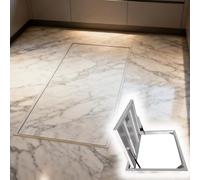 Trappe de Toiture Trappe Sol Carrelée, Trappe D'inspection Intérieure Acier Vide Sanitaire/intérieur Avec Ouverture Par Ventouses, Portes Cave À Vin Encastrées(Lxw 48x22in)