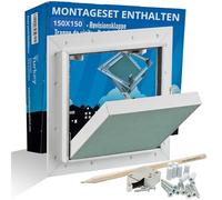 Trappe de visite 15x15cm avec joint en feutre - Invisible, prête à peindre | Pour cloisons sèches 12,5mm | 150x150mm Cadre en aluminium trappe de maintenance | Ouverture adaptée aux pièces humides