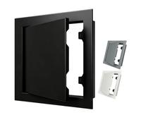 Trappe de Visite 200x300 mm, Panneau d'Accès Magnétique pour Cloison Sèche, Porte de Maintenance en Métal, Ouverture par Pression, Noir Mat