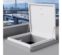 Trappe de Visite Antivol en Acier, Fenêtre de Toit Robuste en Aluminium Pour Grenier, Lanterneau, Trappe D'accès D'urgence, Couvercle dde Cave(50cm/20in)