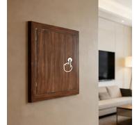 Trappe de Visite Couvercle de Panneau D'accès Carré Motif Bois, Panneau D'accès Métallique pour Câblage et Câbles, Plaque de Trou D'inspection Murale/plafond(Dark Brown,25x50cm(9.8x19.7″))