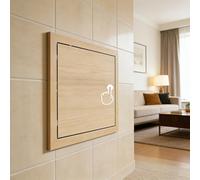 Trappe de Visite Couvercle de Panneau D'accès Carré Motif Bois, Panneau D'accès Métallique pour Câblage et Câbles, Plaque de Trou D'inspection Murale/plafond(Light Wood,25x30cm(9.8x11.8″))