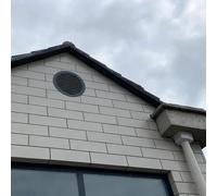 Trappe de Visite Couvercle Décoratif pour Panneau D'accès Encastré, Porte D'accès avec Grille D'aération, Vent D'évacuation de Pignon de Toiture Blanc/Noir/Gris/Marron(Grey B,Dia 350mm(13 3/4"))