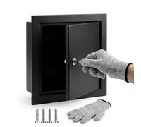 Trappe de Visite Invisible Panneau d'Accès Métal Blanc 200x200 300x300 400x400 mm, Porte d'Inspection Verrouillable pour Mur Plafond Placo Gaine Technique Cache Compteur Eau(Black,200x400mm)