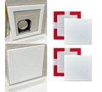 Trappe de Visite Lot de 2 Panneaux D'accès Autocollants en Plastique Blanc. Porte D'accès à Clipser pour Cloisons Sèches et Plafonds. Cache-trou Mural pour Conduits Électriques à Peindre(ID (9 7/8"x9