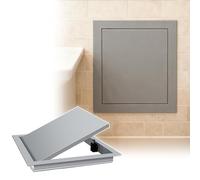 trappe de visite Panneau accès salle de bain monté en surface 30x30/40x40cm, Trappe service câblage électrique à bouton, Panneau mur plomberie pour sous-sol & combles(Gray,16X16in (41x41cm))