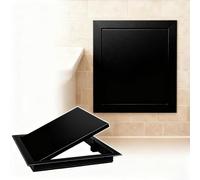 trappe de visite Panneau accès salle de bain monté en surface 30x30/40x40cm, Trappe service câblage électrique à bouton, Panneau mur plomberie pour sous-sol & combles(Black,10X10in (25x25cm))