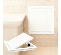 trappe de visite Panneau accès salle de bain monté en surface 30x30/40x40cm, Trappe service câblage électrique à bouton, Panneau mur plomberie pour sous-sol & combles(White,14X14in (36x36cm))