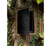 Trappe de Visite Panneau d'Accès à Persiennes avec Verrou Trompe d'Éléphant, Couvercle de Trou Mural Électrique Sous-sol Montage Affleurant, Grand Volet(Black,48x28in (1220x710mm))