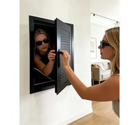 Trappe de Visite Panneau d'Accès à Persiennes pour Plaque de Plâtre, Cache d'Ouverture Salle Bain Dissimulé et Étanche, Trappe d'Inspection pour Mur(Black,550x800mm/22x31in)