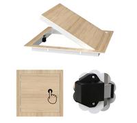 Trappe de Visite Panneau D'accès en Bois Et Métal pour Cloisons Sèches, Trappe D'accès Plomberie Murale Ou Plafond, Cache-trou Mural Ouverture Par Pression(Light Wood,10x10in(250x250mm))