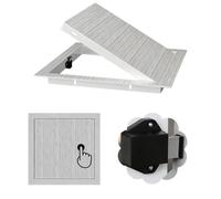 Trappe de Visite Panneau D'accès en Bois Et Métal pour Cloisons Sèches, Trappe D'accès Plomberie Murale Ou Plafond, Cache-trou Mural Ouverture Par Pression(Light Gray,10x10in(250x250mm))