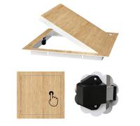 Trappe de Visite Panneau D'accès en Bois Et Métal pour Cloisons Sèches, Trappe D'accès Plomberie Murale Ou Plafond, Cache-trou Mural Ouverture Par Pression(Dark Wood,10x10in(250x250mm))