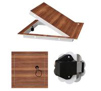 Trappe de Visite Panneau D'accès en Bois Et Métal pour Cloisons Sèches, Trappe D'accès Plomberie Murale Ou Plafond, Cache-trou Mural Ouverture Par Pression(Dark Brown,10x10in(250x250mm))