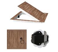 Trappe de Visite Panneau D'accès en Bois Et Métal pour Cloisons Sèches, Trappe D'accès Plomberie Murale Ou Plafond, Cache-trou Mural Ouverture Par Pression(Light Brown,10x10in(250x250mm))