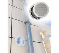 Trappe de Visite Panneau D'accès Extérieur avec Couvercles Ronds, Plaque de Fermeture pour Trappe Grenier Ventilé Filtre, Trappe D'inspection en Aluminium pour Murs(10cm/4")