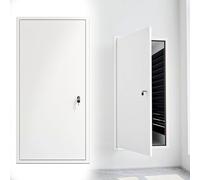 Trappe de Visite Panneau D'accès Facile pour Cloison Sèche, Trappe de Grenier en Aluminium Blanc pour Mur/Plafond, Porte D'accès avec Serrure et Clé, Couvercle de Trappe D'accès pour Plomberie(35x85cm