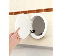 Trappe de Visite Panneau D'accès Rond Affleurant pour Plafond et Mur (Ouverture Par Pression), Couvercle de Trappe D'inspection Dissimulé Blanc, Conduits Électriques(200mm/8")