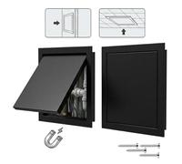 Trappe de Visite Placo 200x200 300x300 400x400 mm, Panneau d'Accès Magnétique en Aluminium Ouverture Pression, Cache Compteur Electrique Linky Mural, Porte d'Inspection Invisible(Black,200x300mm)