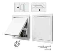 Trappe de Visite Placo 200x200 300x300 400x400 mm, Panneau d'Accès Magnétique en Aluminium Ouverture Pression, Cache Compteur Electrique Linky Mural, Porte d'Inspection Invisible(White,450x450mm)